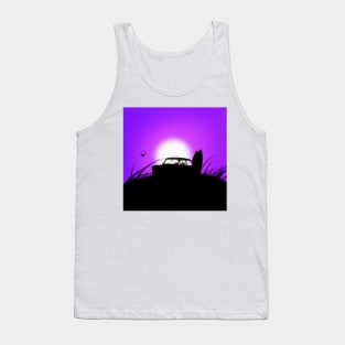 Classic Mini Sunset Surfboard Purple Tank Top